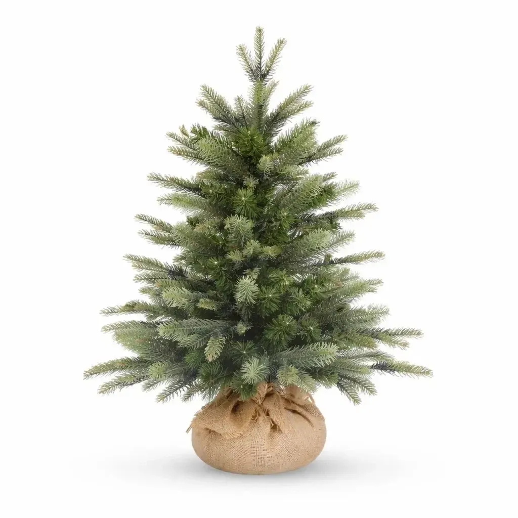 Arbre de Noël artificiel 80 cm, épicéa Penny avec aiguilles 2D et 3D dans un emballage en jute