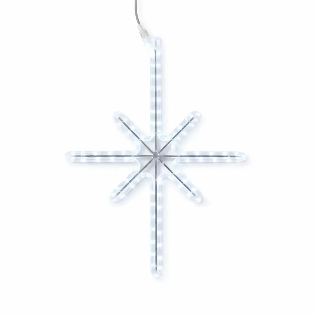 Easy Fix Guirlande lumineuse 2D LED Polaris I. pour l'éclairage public, 53 × 90 cm, blanc glacier, aluminium