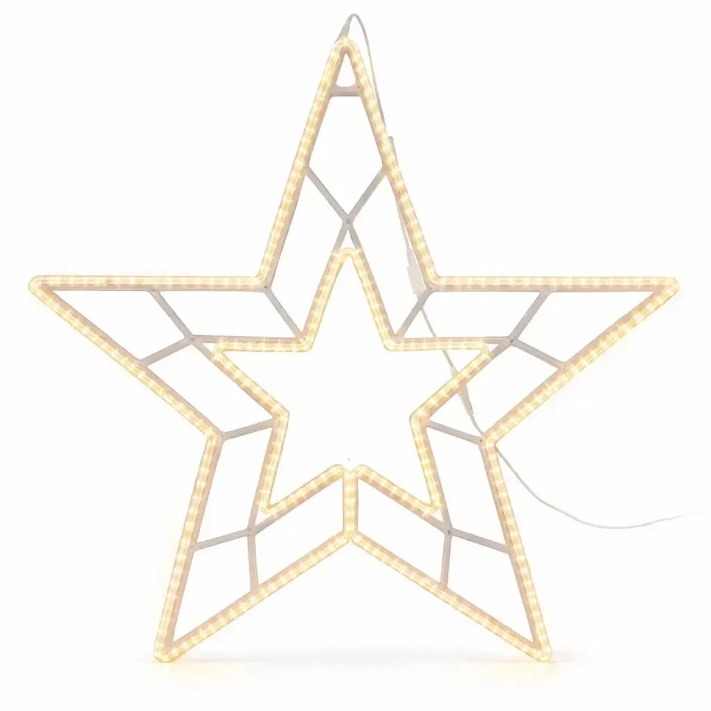 Easy Fix 2D LED étoile VII., Ø 100 cm, blanc chaud, suspension, aluminium