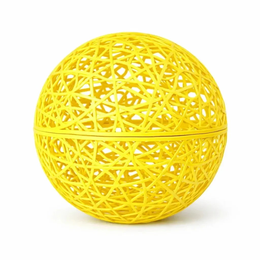 Boule 3D en fibre de verre, diamètre 40 cm, jaune, non illuminée