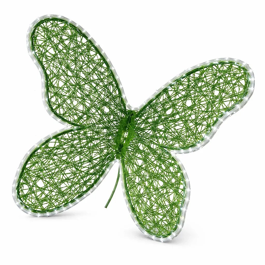 Easy Fix 3D lumière papillon vert 80 cm décoration de Pâques fibre de verre, ice white LED, fibre de verre et cadre en aluminium