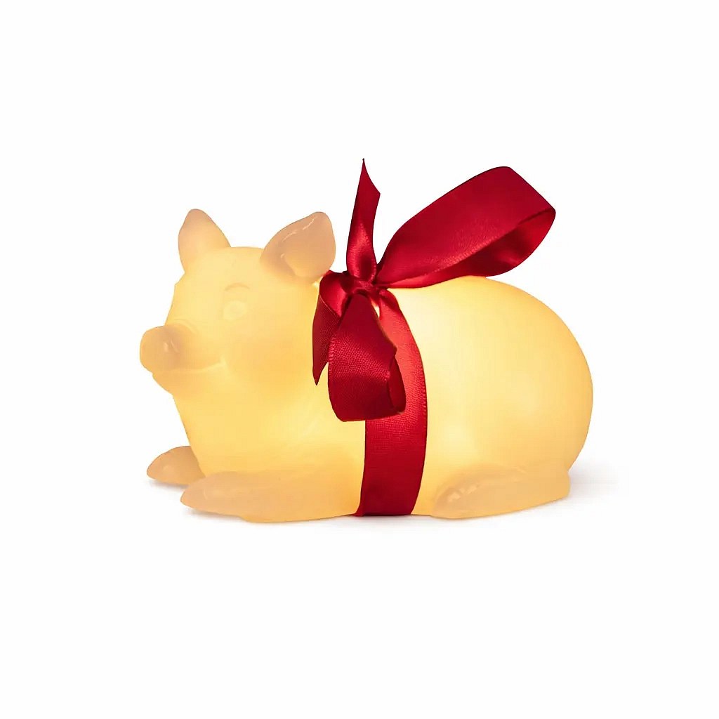 Bougie LED en cire véritable fonctionnant à piles, en forme de cochon, blanche, 4 × 12 cm, CR2032