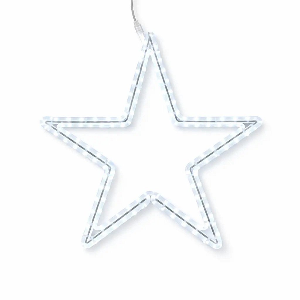 Easy Fix 2D LED star light VI., 70 × 74 cm, blanc glacé, suspendu, aluminium