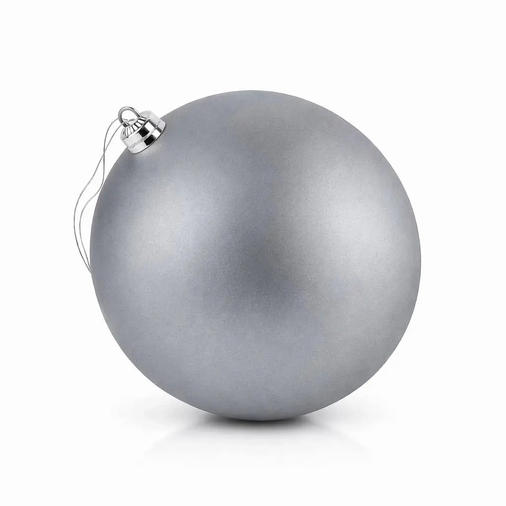 Grand ornement de Noël gris mat boule en plastique de 30 cm
