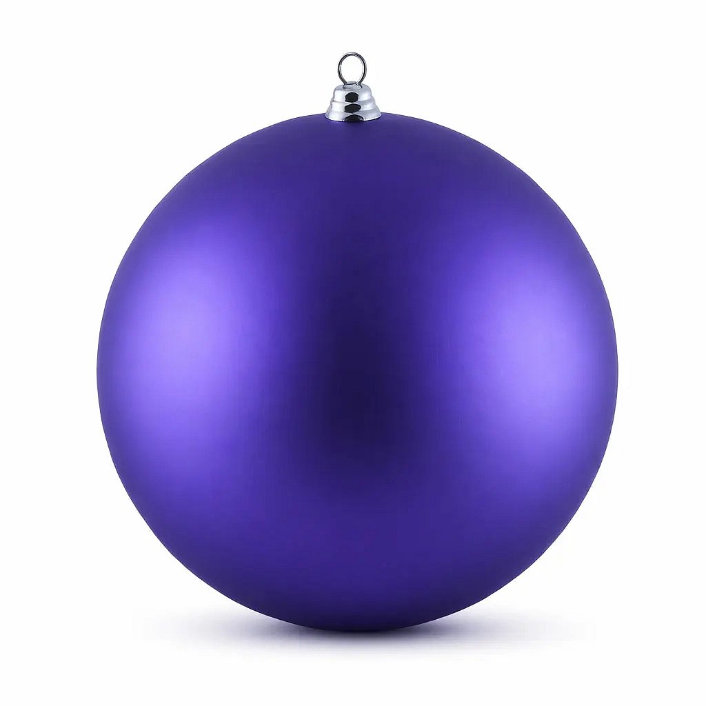 Grand ornement de Noël 40 cm boule en plastique violet mat