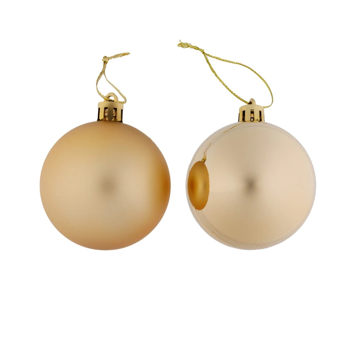 Production - Set d'ornements de Noël or 6 cm boules en plastique, 12× brillant, 12× mat, paquet de 24