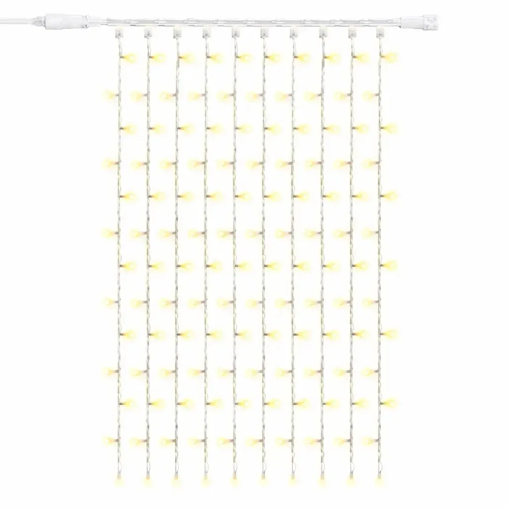 Guirlande lumineuse LED d'extérieur Easy Fix, 100 × 150 cm, blanc chaud avec effet FLASH, 150 LED, câble blanc, IP67, rallonge