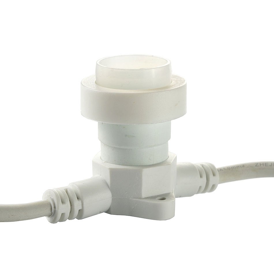 Douille Easy Fix pour ampoules à culot E27, 0,3 m, 1 douille, IP67, couleur blanche