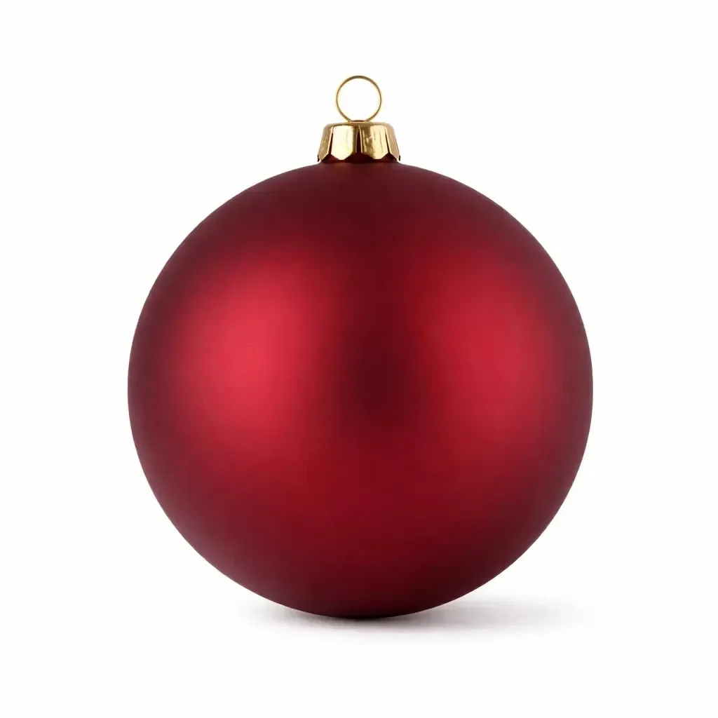 Grande boule de Noël 20 cm, bordeaux mat, plastique