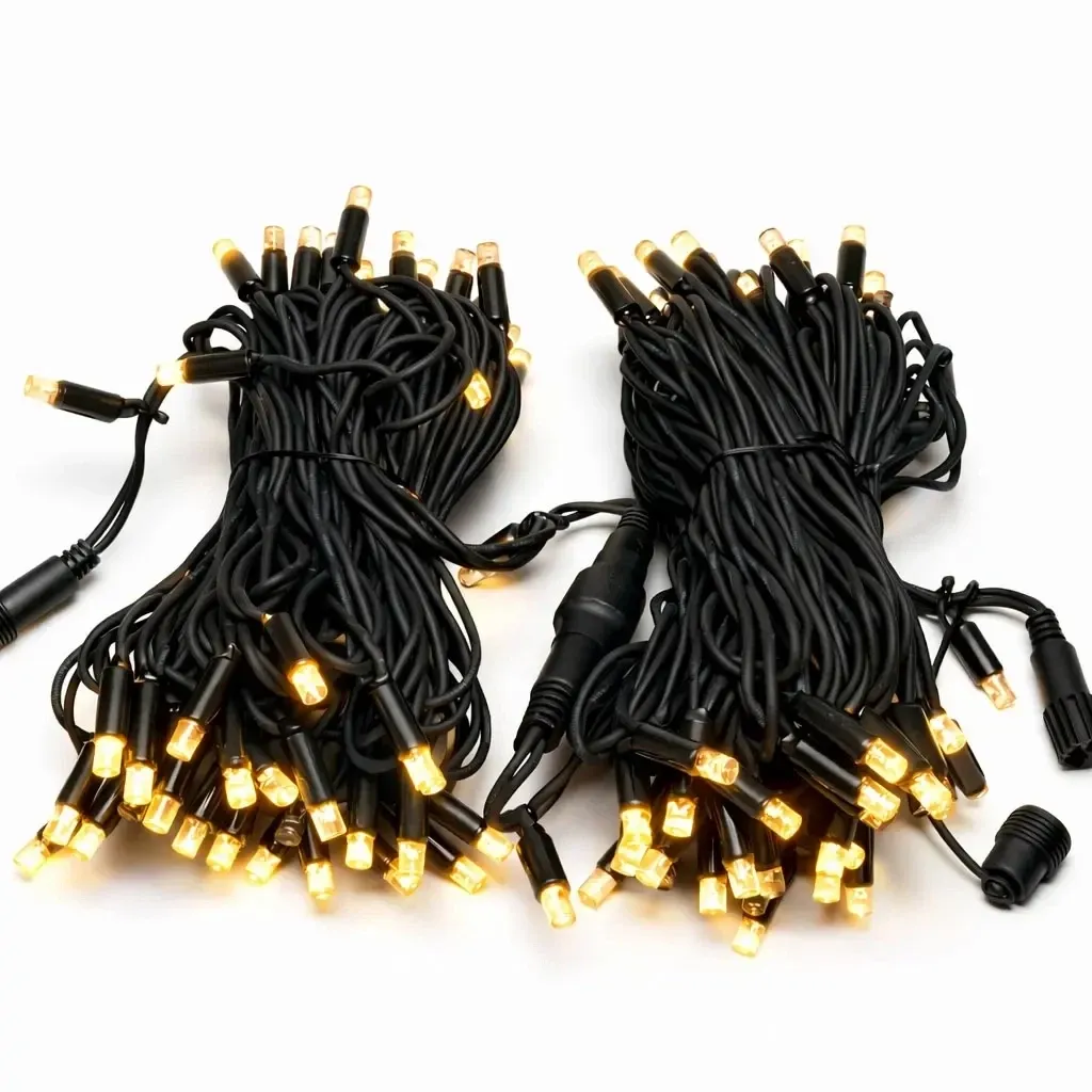 Guirlande lumineuse d'extérieur Eco Fix LED, 20 m, blanc chaud, 120 LED, câble noir, IP67, 36 V
