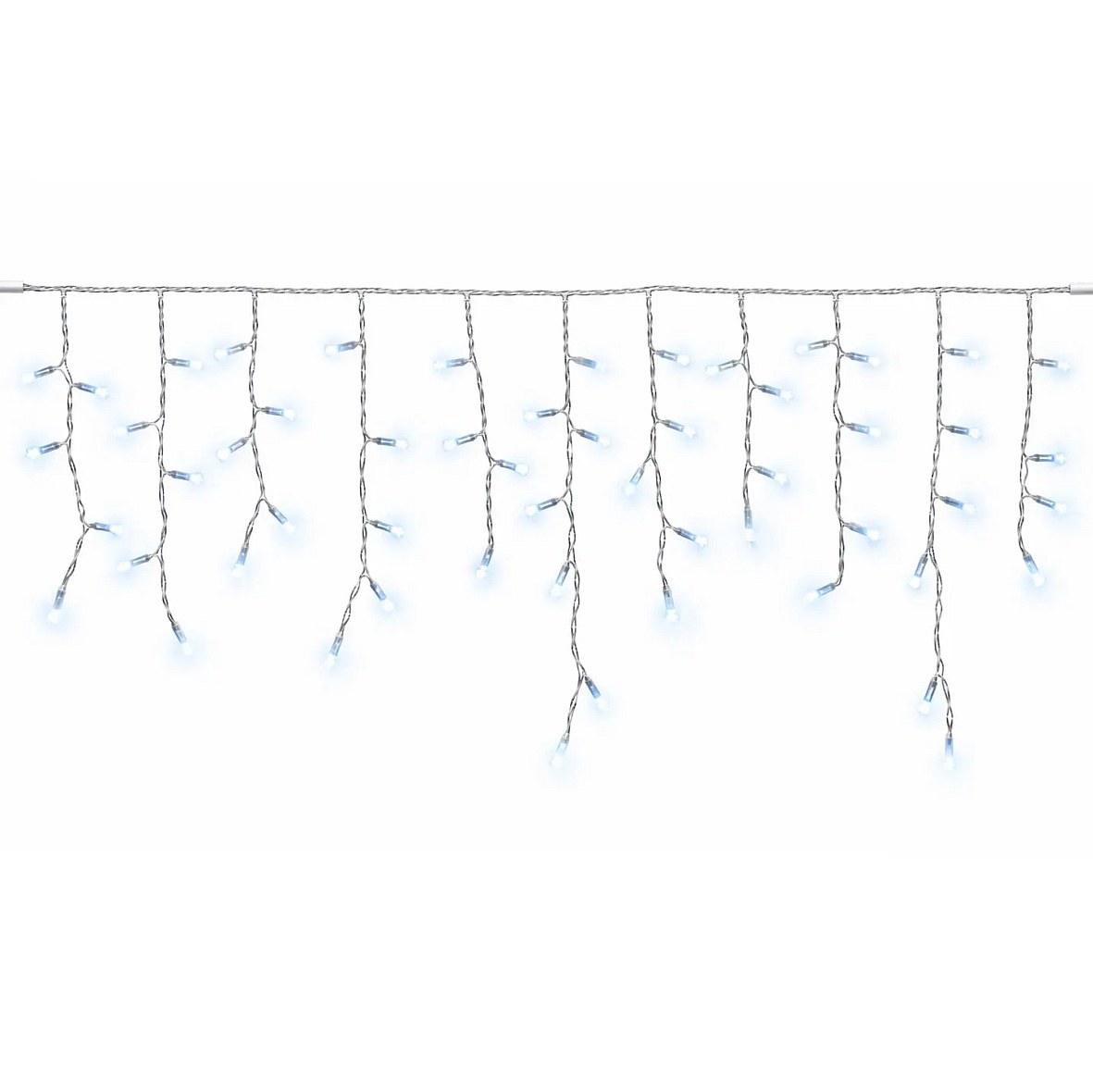 Easy Fix Décoration d'intérieur : guirlandes LED en forme de stalactites, 300 × 50 cm, blanc glacé avec effet Flash, 114 LED, câble transparent, IP20, rallonge