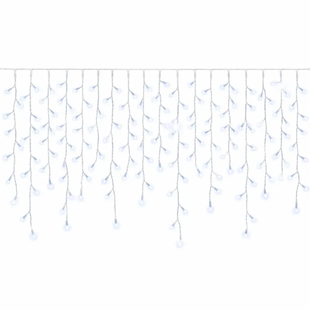 Guirlande lumineuse d'extérieur Easy Fix en forme de glaçons, 300 × 90 cm, blanc glacé avec effet FLASH, 174 LED, câble blanc, IP44, rallonge