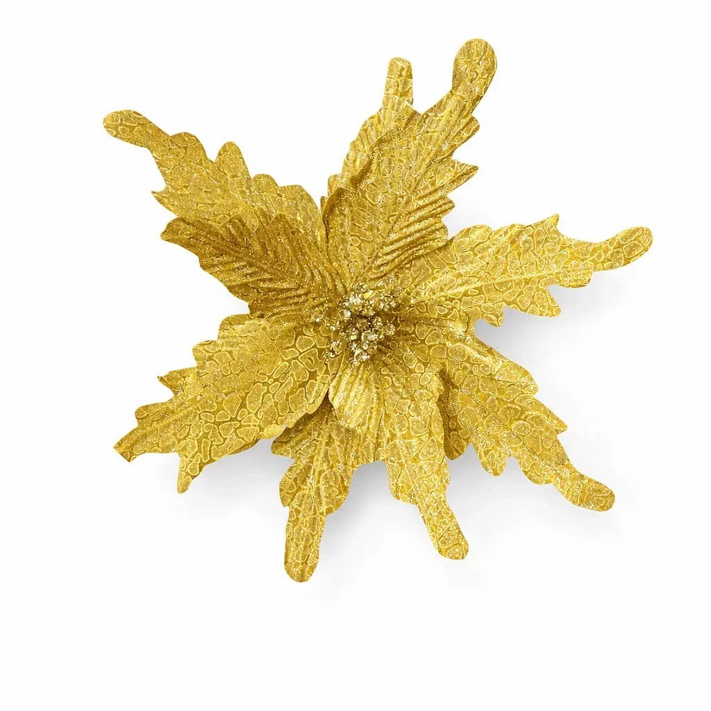 Décoration fleur artificielle or, 29 cm