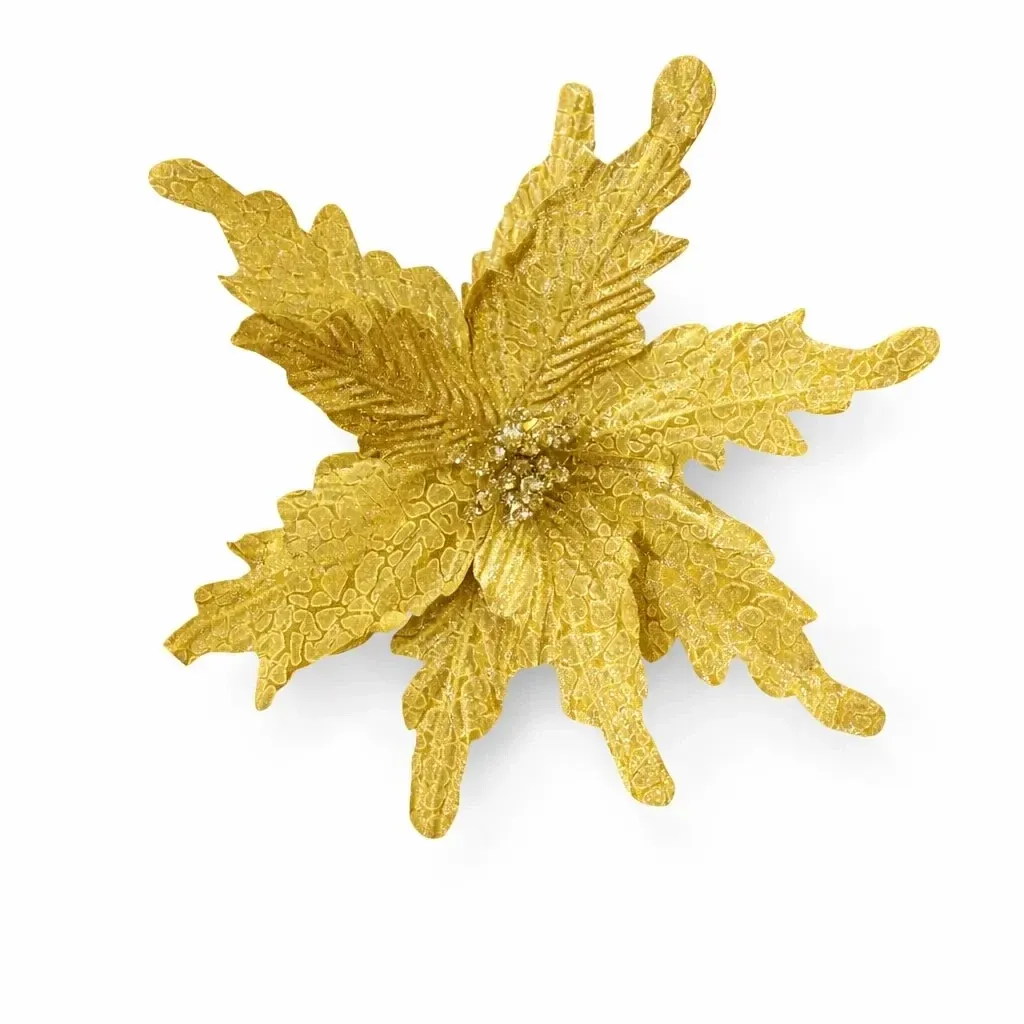 Décoration fleur artificielle or, 29 cm