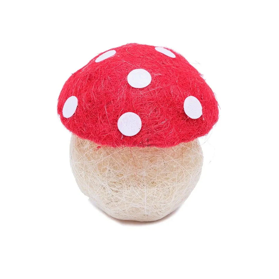 Décoration d'automne : champignon vénéneux, 20 cm, en fil de fer, tressé avec de la laine