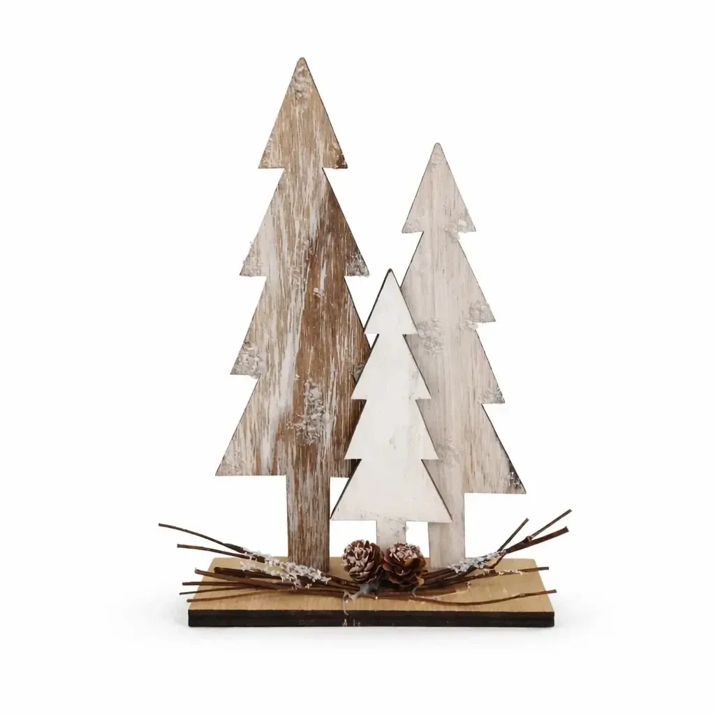 Décoration de table en bois, arbres 16 × 4,5 × 24,7 cm, debout