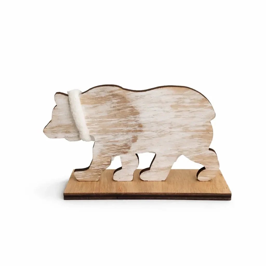 Ours de table en bois 15,2 × 4 × 9 cm, debout