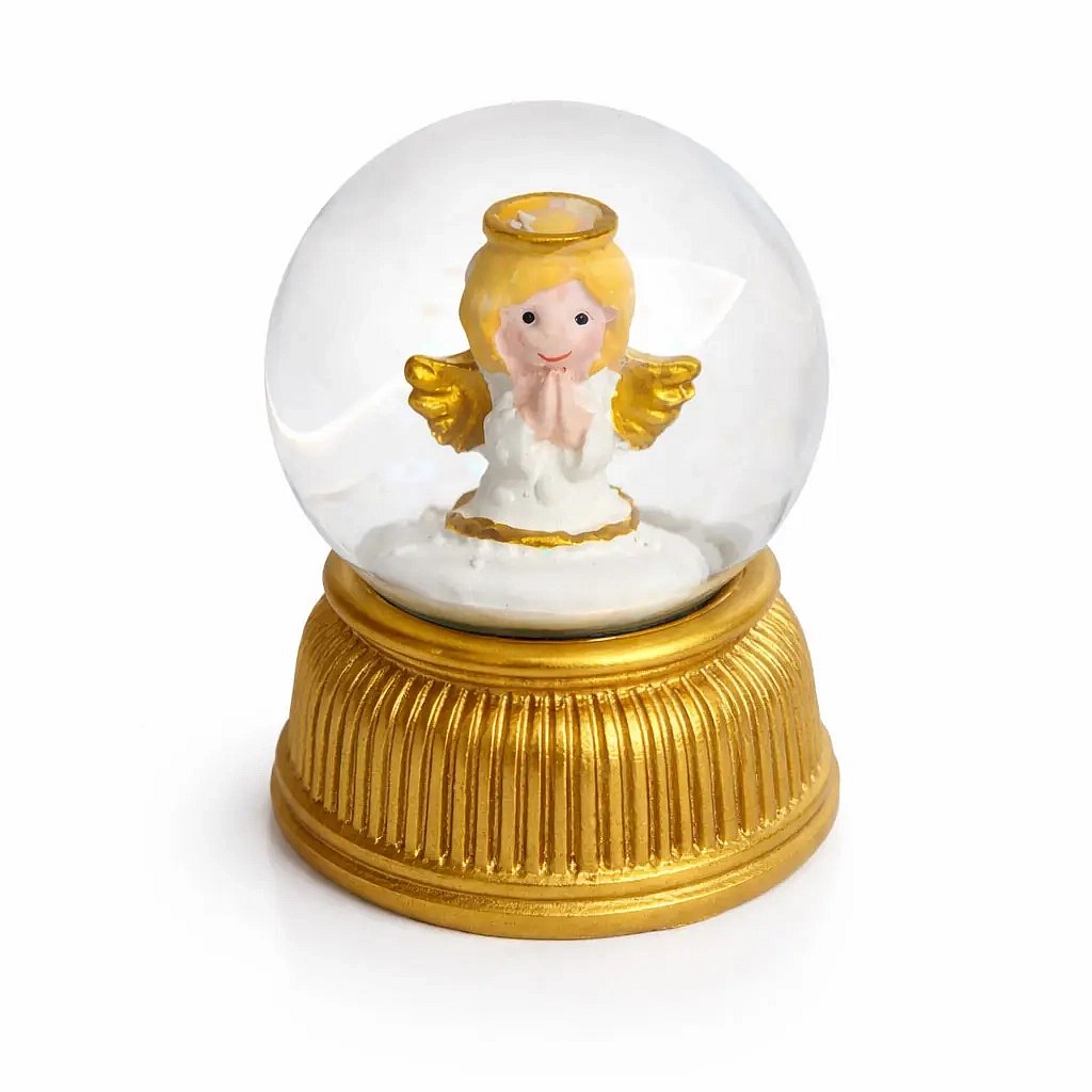 Bonhomme de neige de Noël avec ange 4,8 × 6,2 × 4,8 cm, debout