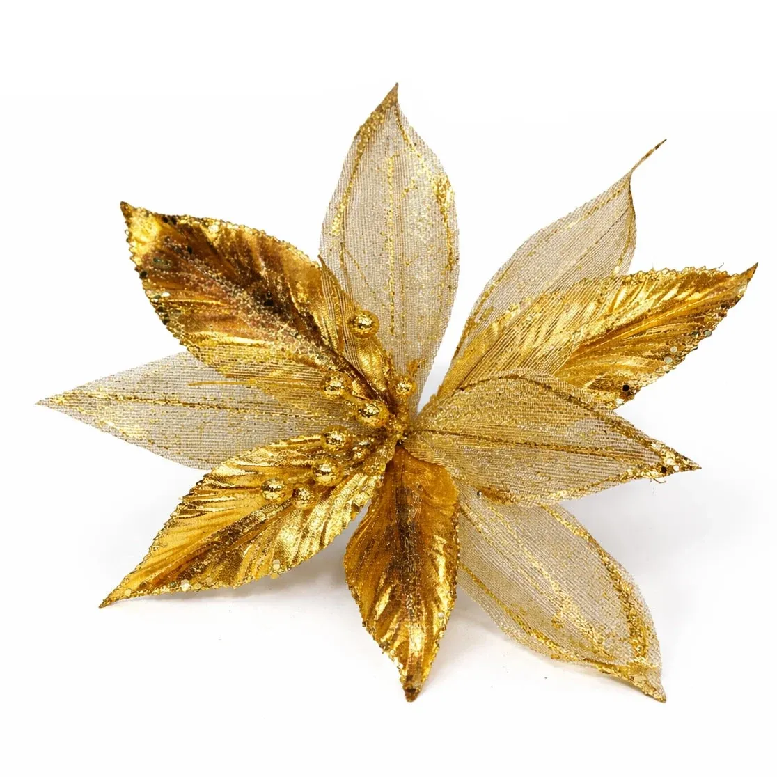 Décoration florale artificielle, 31 × 20 cm, or