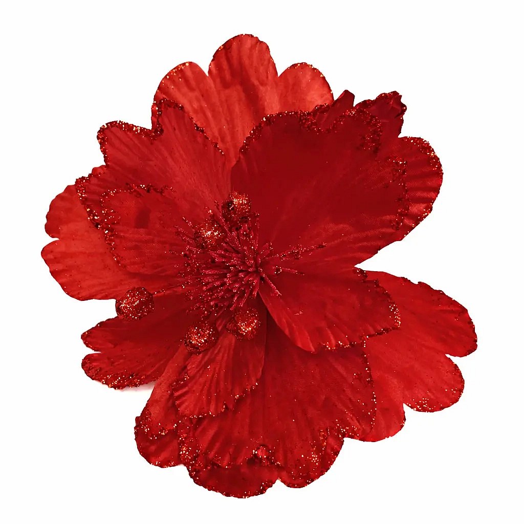 Fleur artificielle de décoration, 47 cm, rouge