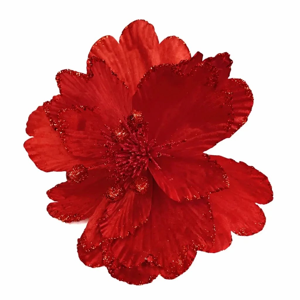 Fleur artificielle de décoration, 47 cm, rouge