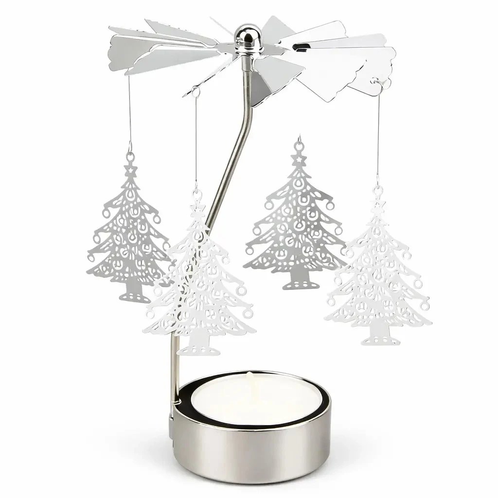 Cloches d'ange, 8 × 13 cm, arbres, argent