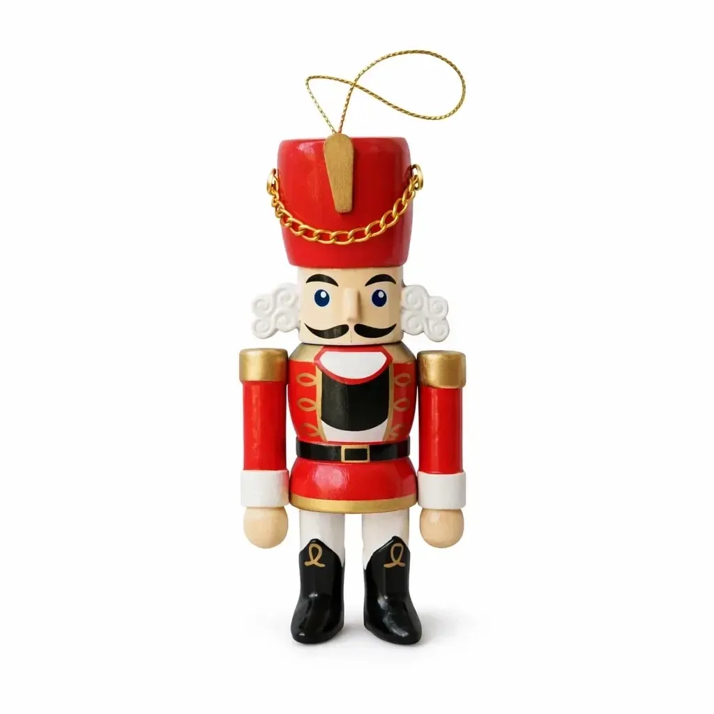 Ornement de Noël en bois casse-noix 12 cm, à suspendre