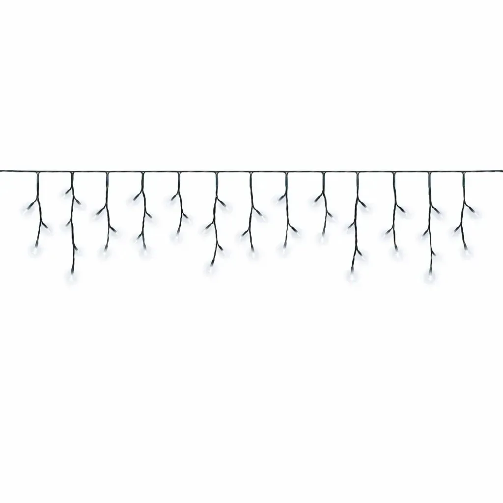 Hobby Line : guirlande lumineuse LED d'extérieur en forme de glaçons, 200 × 50 cm, blanc glacé, 40 LED, câble vert foncé, IP44, rallonge