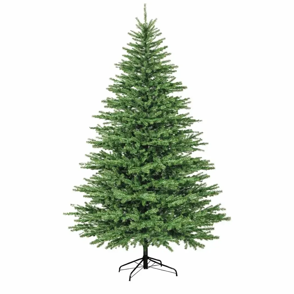 Arbre de Noël artificiel 210 cm, épicéa naturel avec aiguilles 2D, socle inclus