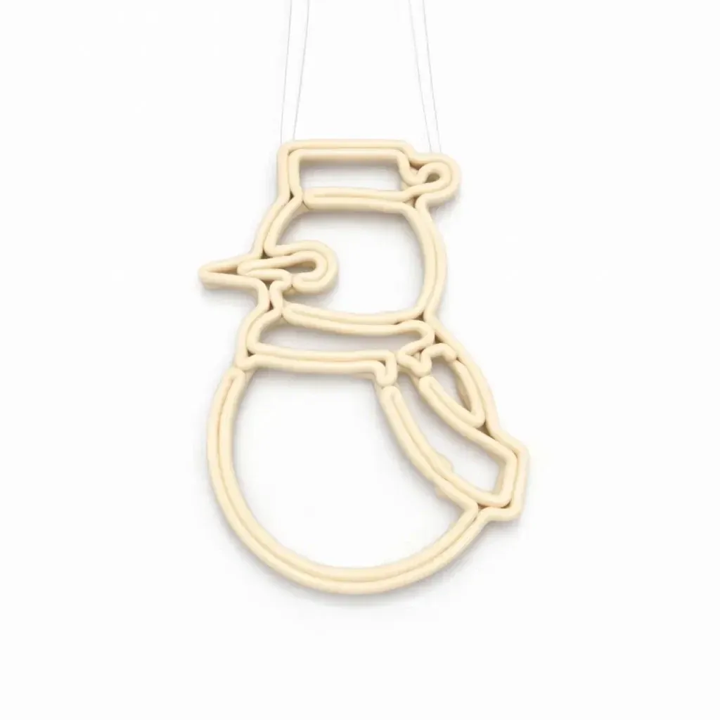 ECOprint Ornement de Noël bonhomme de neige 30 cm, blanc, impression 3D, plastique, extérieur