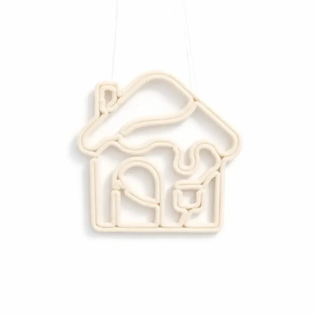 Ornement de maison ECOprint 30 cm blanc, impression 3D, plastique, extérieur