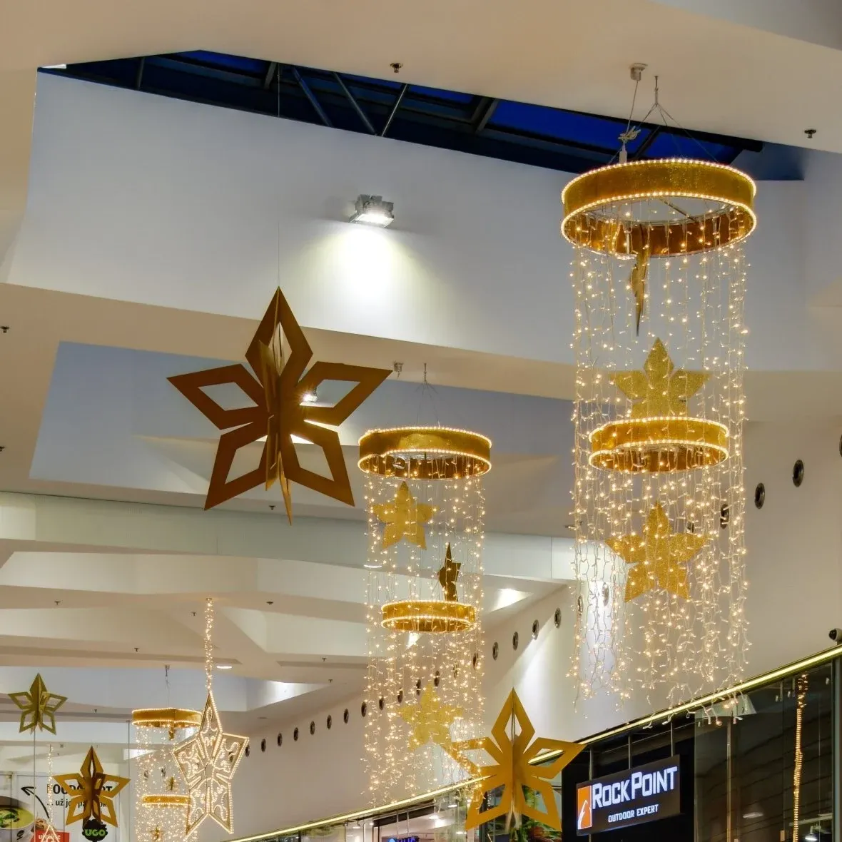 Décoration de Noël étoile d'or, 3D, 80 cm