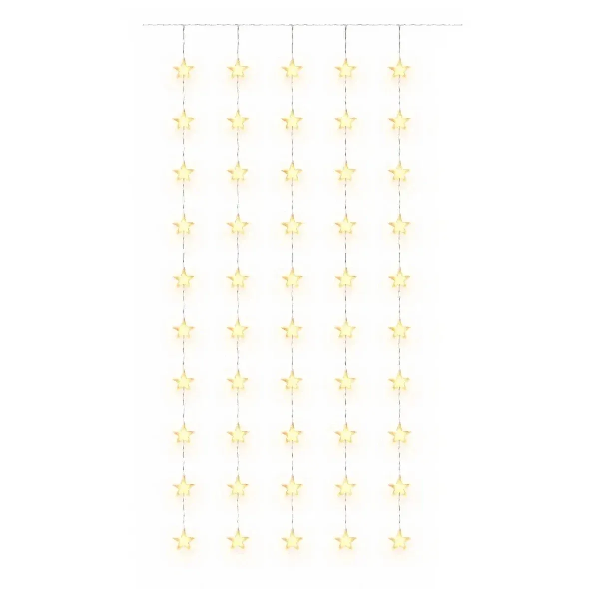 Étoiles de Noël lumineuses à LED pour fenêtre, 100 × 200 cm, blanc chaud, 50 diodes, câble transparent, IP20 pour usage intérieur, rallonge