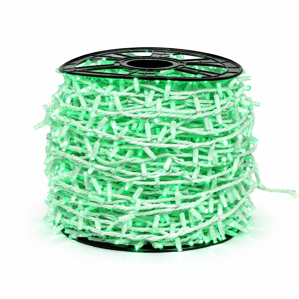 Guirlande lumineuse LED Easy Fix, 100 m, usage extérieur, verte, 2 000 LED, câble blanc, IP44, bobine