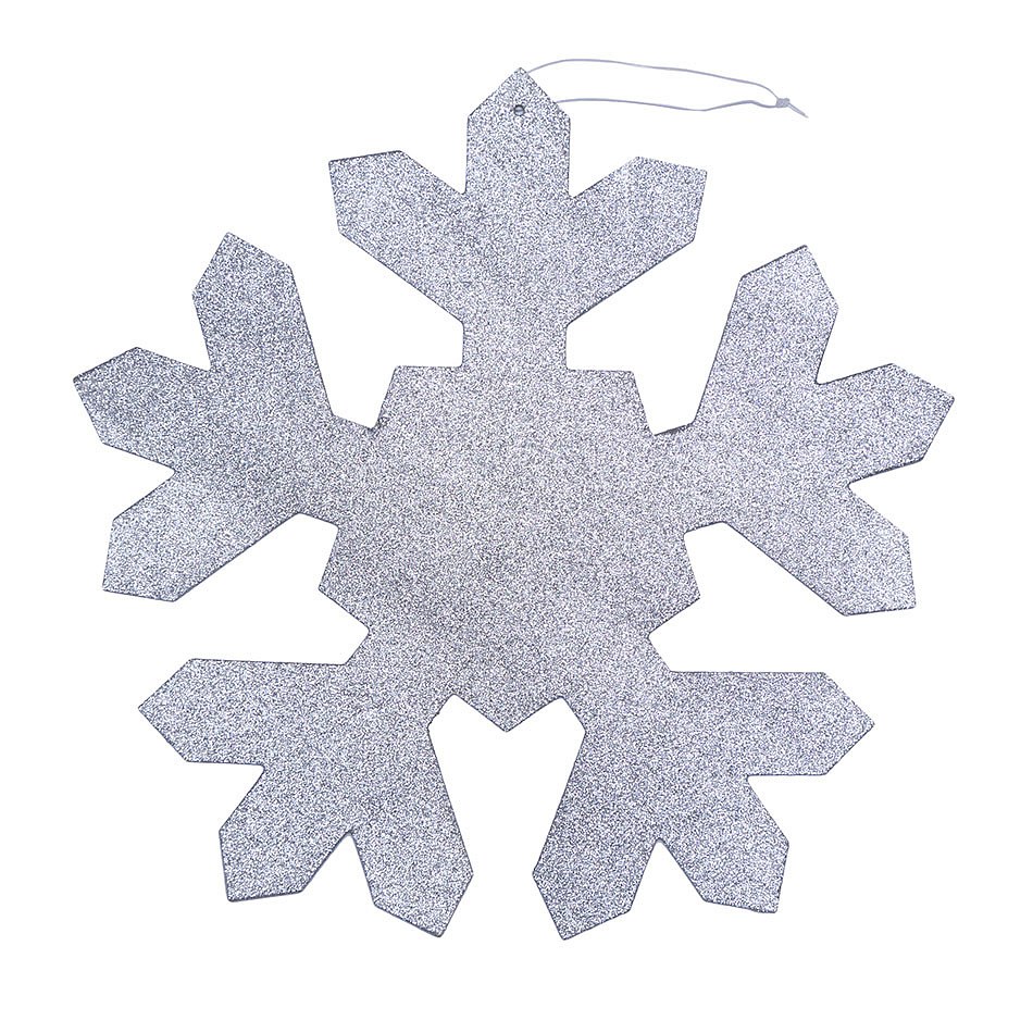 Ornement de Noël flocon de neige I, diamètre 80 cm, argent, contreplaqué, extérieur