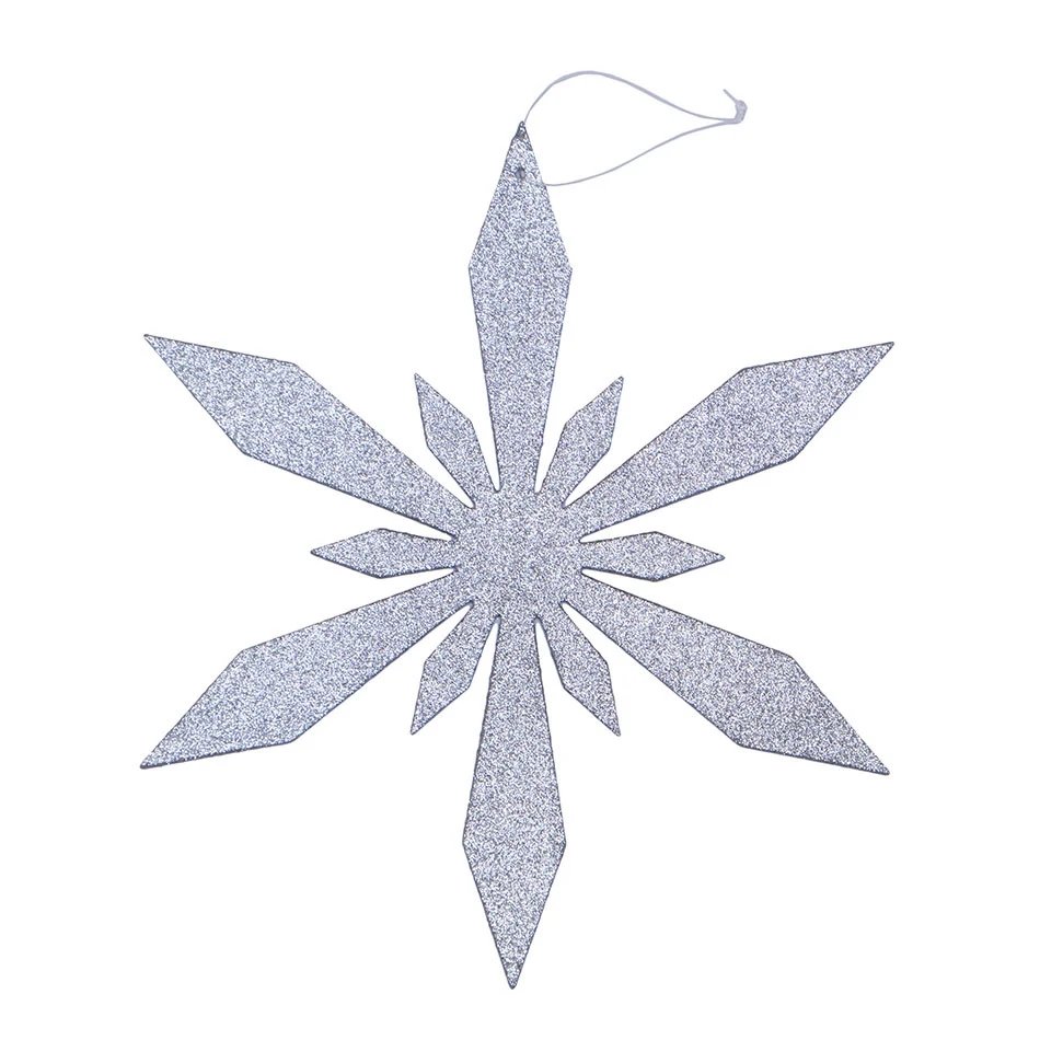Ornement de Noël flocon de neige III, diamètre 80 cm, argent, contreplaqué, extérieur