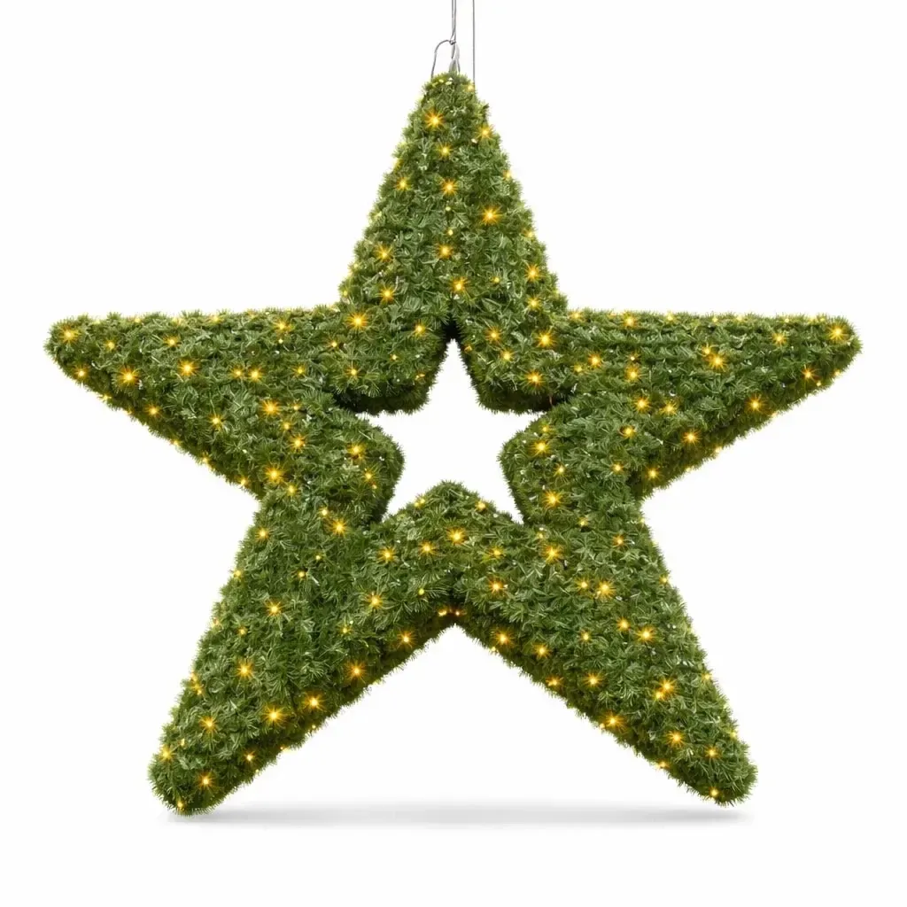 Easy Fix 3D LED star light Ø 140 cm, vert mat, blanc chaud, aluminium