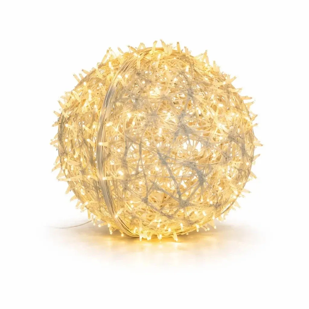 Easy Fix 3D boule lumineuse en fibre de verre 40 cm, blanc chaud, 230 V, 2 pièces