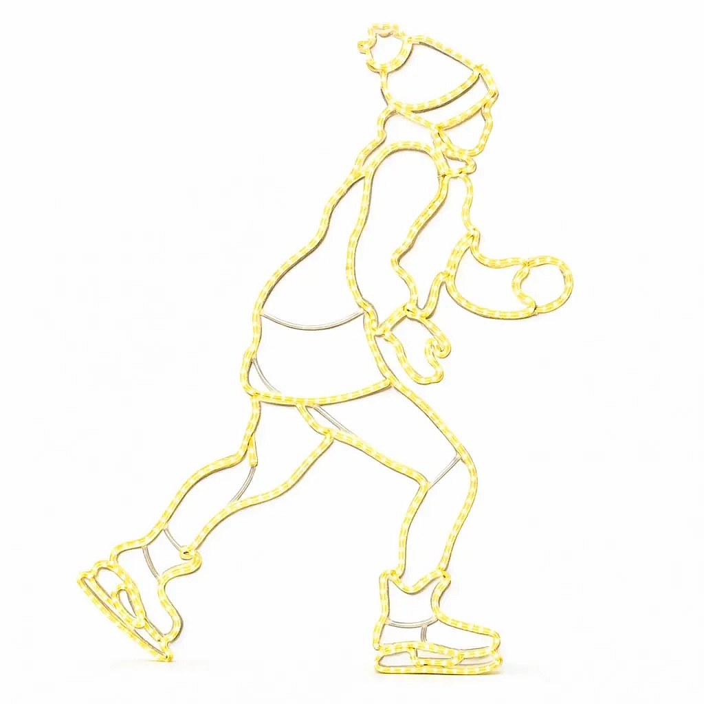 Eco Fix 2D LED décor patineur, 124 × 230 × 3 cm, blanc chaud, suspendu, imprimé en 3D IP44