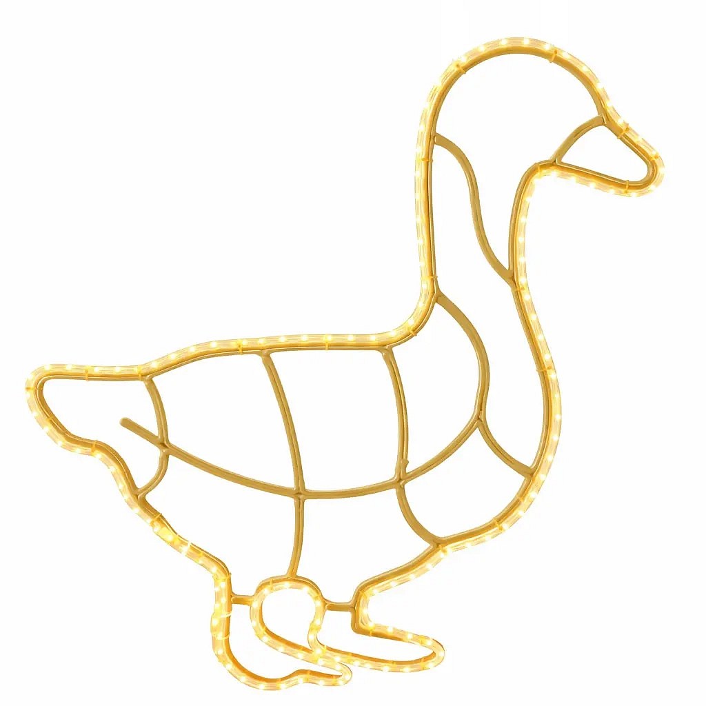 Eco Fix 2D LED Light Goose, suspendu, 109 × 114 × 3 cm, blanc chaud, imprimé en 3D, or, contour