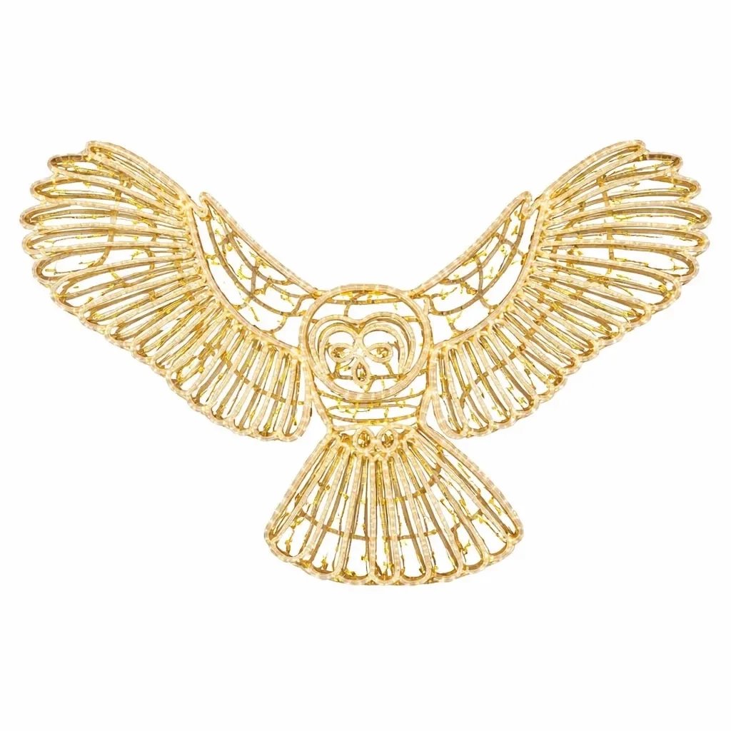 Easy Fix 2D LED hibou en vol, suspension, 140 × 100 cm, blanc chaud, impression 3D
