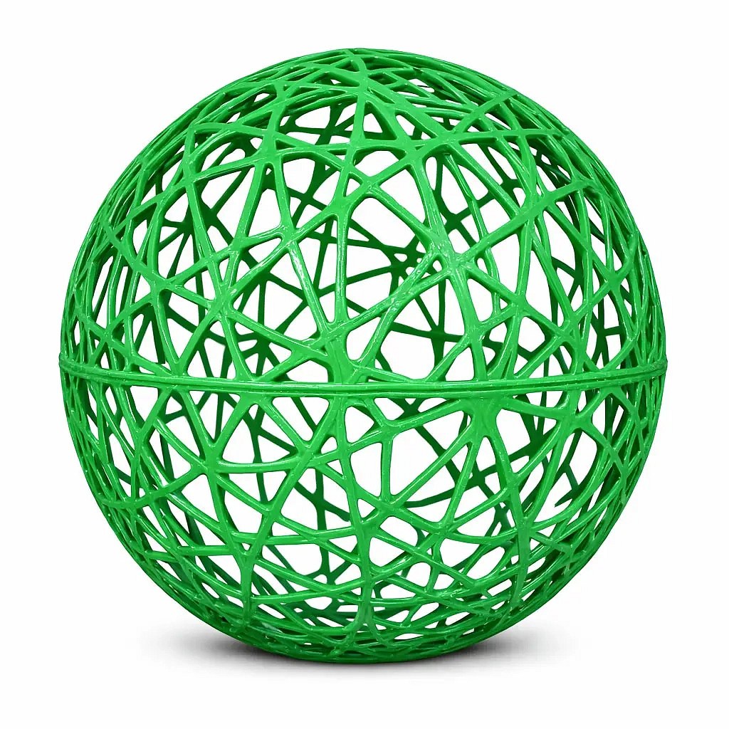 Boule 3D en fibre de verre, diamètre 130 cm, verte, non lumineuse