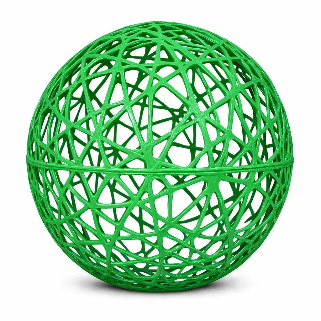 Boule 3D en fibre de verre, diamètre 130 cm, verte, non lumineuse