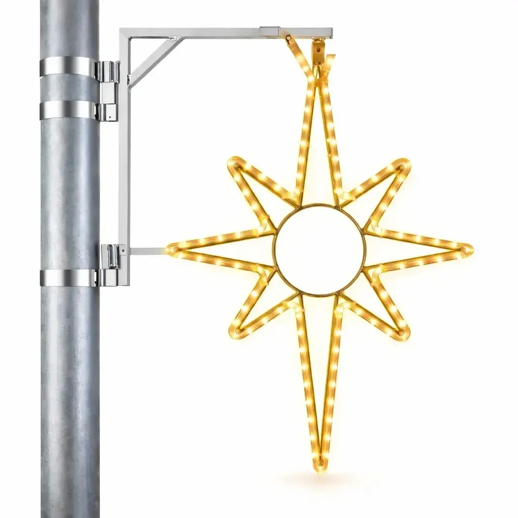Easy Fix Étoile LED 2D, 35 × 50 cm, blanc chaud, kit d'éclairage public, aluminium