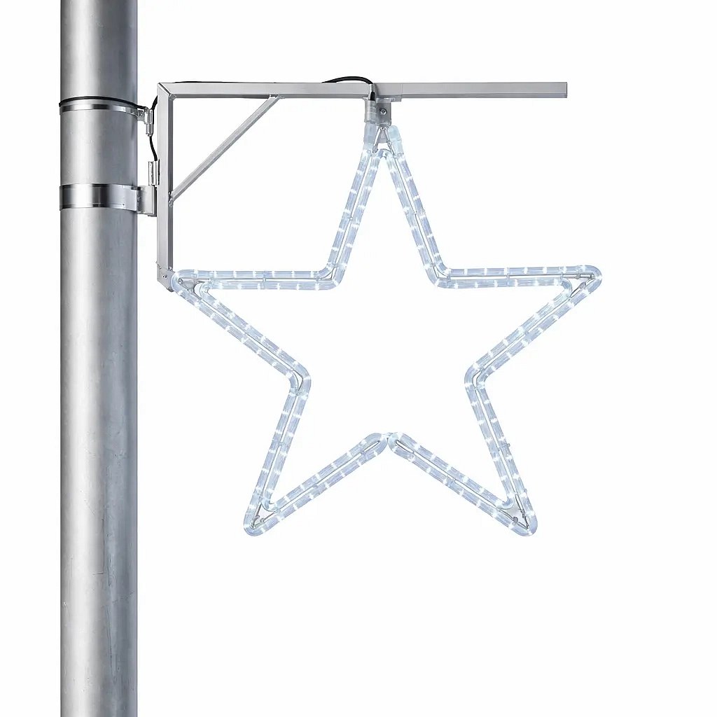 Easy Fix 2D LED star light XI. pour l'éclairage public, Ø 46 cm, blanc glacier, aluminium