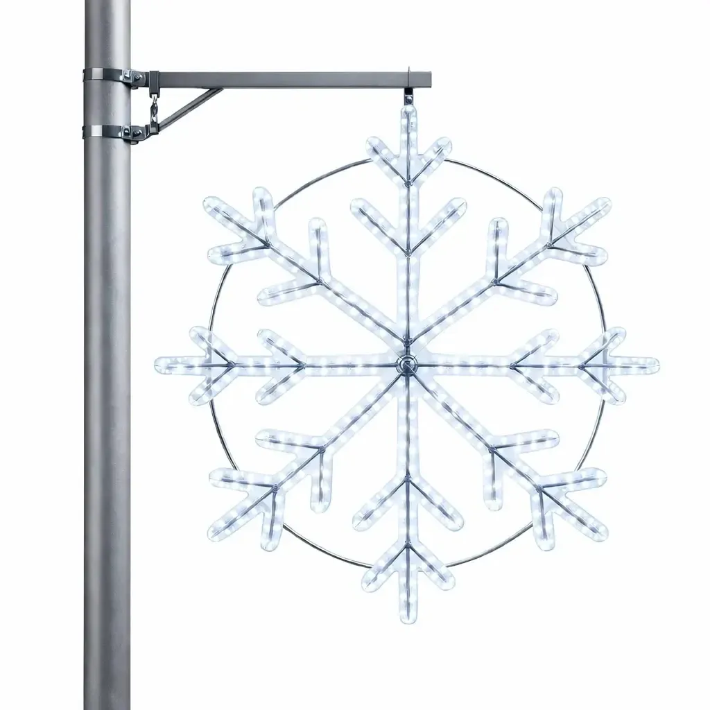 Easy Fix Flocon lumineux 2D LED XVII, Ø 100 cm, blanc glacé, kit d'éclairage public, aluminium
