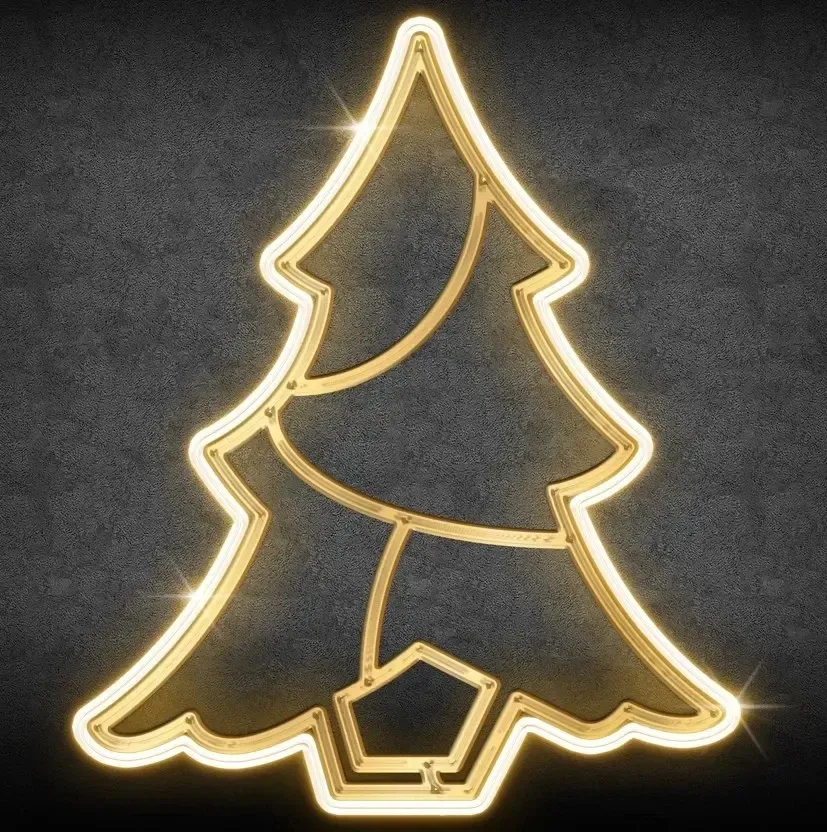 Arbre lumineux LED 2D « Easy fix », à suspendre, 52 × 62 × 2 cm, blanc chaud, impression 3D, IP67