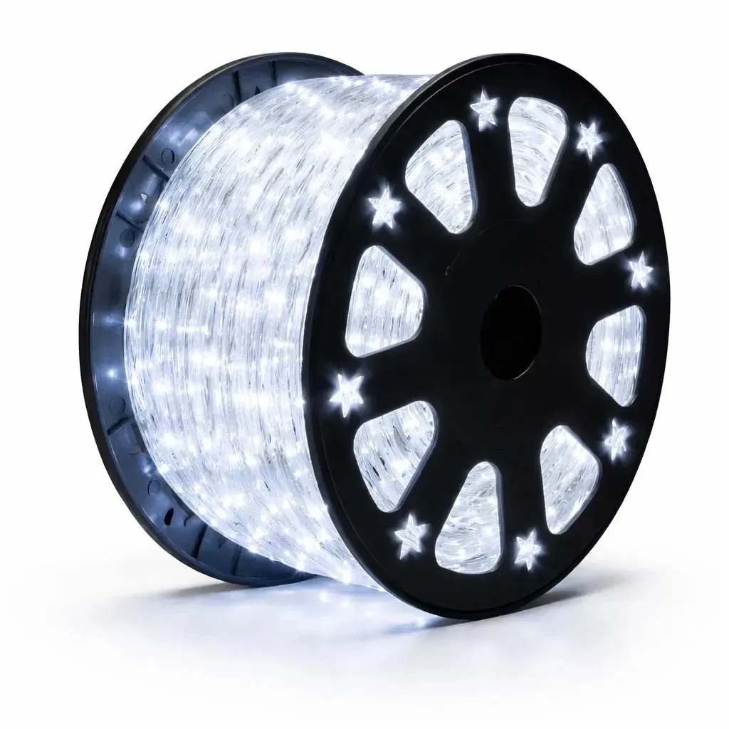 PRODUCTION_Easy Fix : guirlande lumineuse LED d'extérieur, 100 m, blanc glacé avec effet FLASH, 3 000 LED, IP44, bobine - modifier le prix