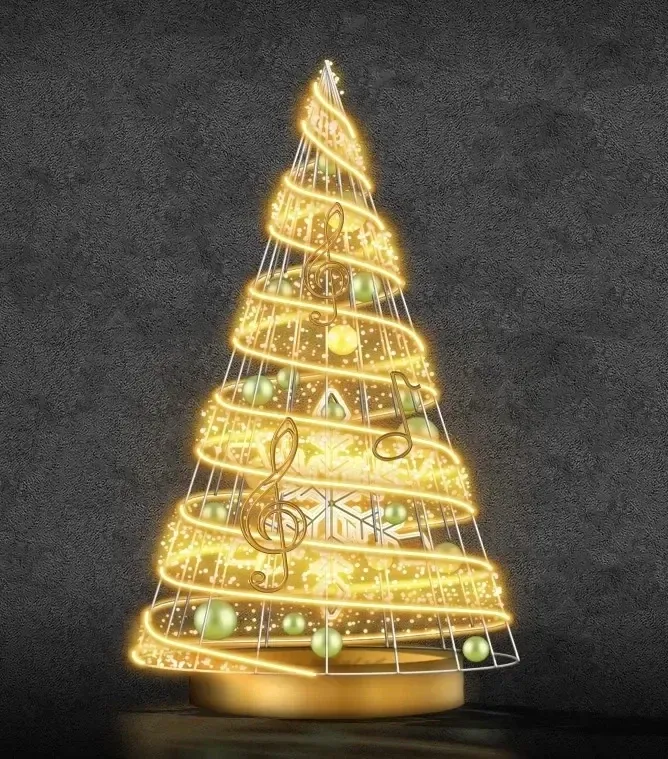 Eco Fix 2D LED pour arbre, 200 cm, blanc chaud, aluminium