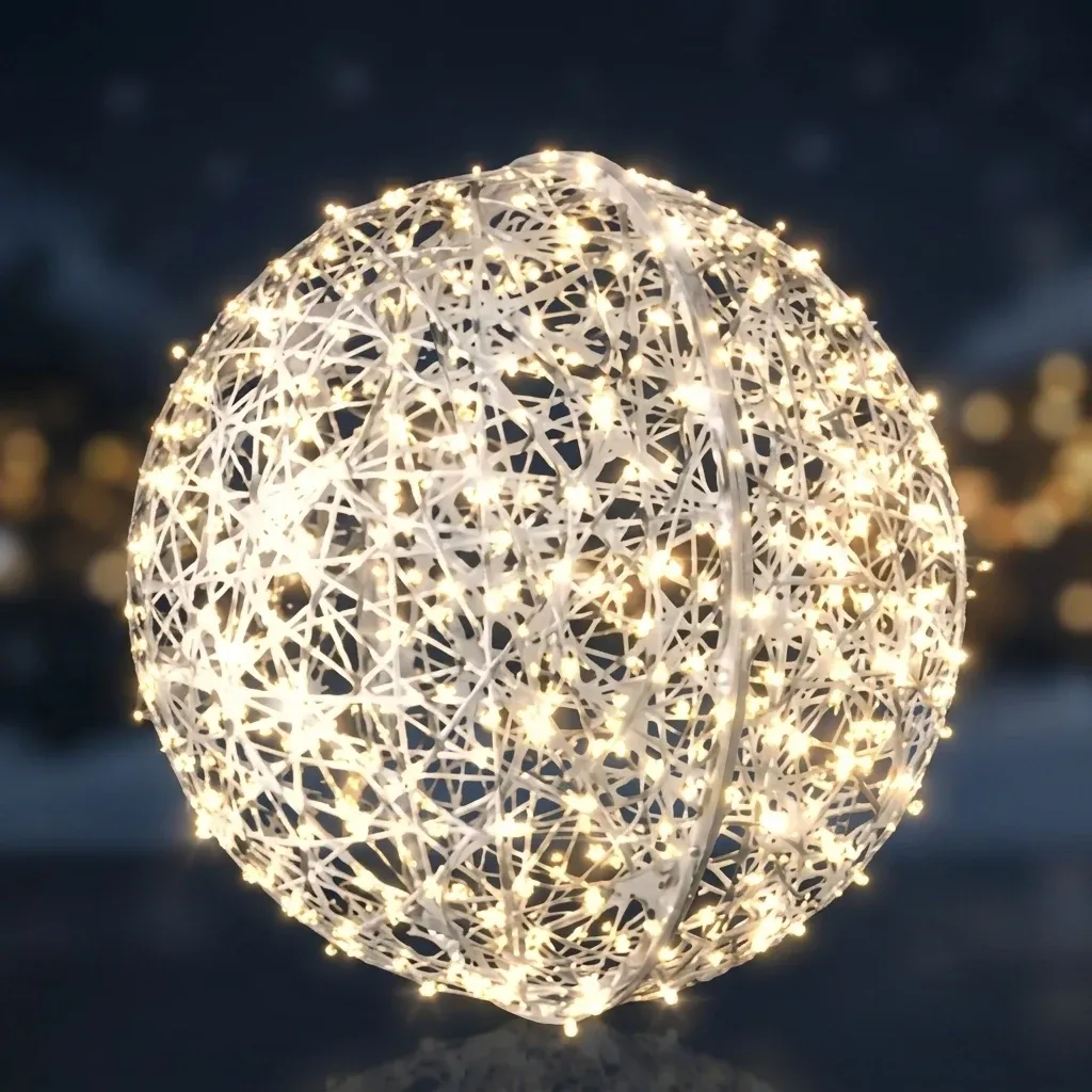 Sphère lumineuse 3D FB, diamètre 50 cm, blanc chaud